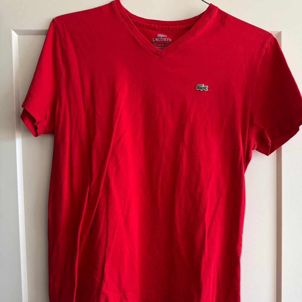 Red Izod Tee Shirt Lacoste